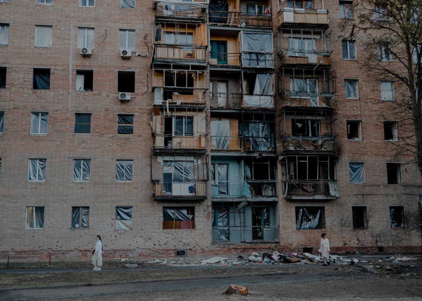 Разрушенное при наступлении ВСУ здание в&nbsp;Курске